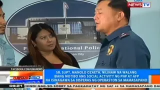 NTG: Ozaeta, nilinaw na walang ibang motibo ang social activity ng PNP at AFP