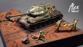 DIORAMA Berlin 1945. IS-2. 1/35 | ДИОРАМА "В Берлине 1945-го". Танк ИС-2 с бойцами