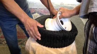 How to dismount and mount lawn mower tire
