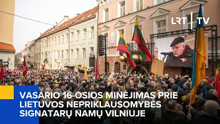 Vasario 16-osios minėjimas prie Lietuvos nepriklausomybės signatarų namų Vilniuje | 2024-02-16