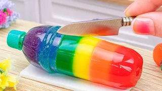 Mini Rainbow Jelly 🌈 Tasty Miniature Bottle Rainbow Jelly Decorating | 1000+ Miniature Cake Ideas