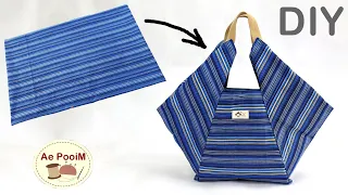 Amazing idea!! Tote bag from one piece of rectangle cloth