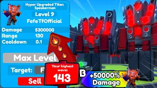 🔥I GOT FIRST PLACE IN ENDLESS MODE! 143 WAVE!!🍀🤑 - Toilet Tower Defense | Roblox