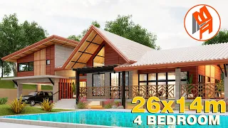 A Beautiful 4-Bedroom Tropical  House Design w/ Pool