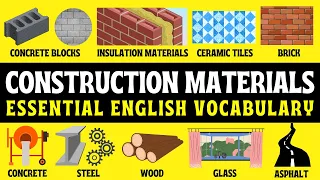 🏗️ Essential Construction Materials - Vocabulary Wordlist | LearningEnglishPRO #LearnEnglish