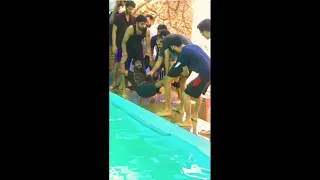 Prank went wrong in swimming pool/Throwing boy in pool went wrong #shorts #Swimming #pool