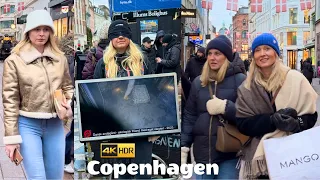 Busy Saturday Walk | Downtown Copenhagen City 🇩🇰 Denmark | 13 January 2024 | 4K Walking Tour #king