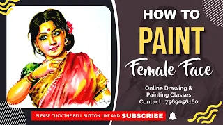 Beautiful Indian woman face drawing & painting | Watercolors Portrait | Realistic painting Tutorial