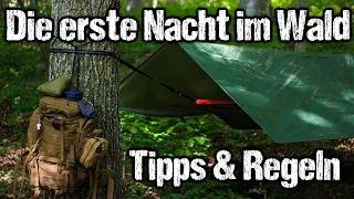 [WICHTIG] 3 Regeln & 5 Tipps für die erste Nacht im Wald!