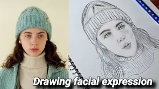 face drawing step by step / Pencil sketch