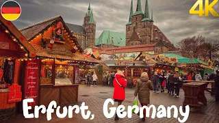 Erfurt, Germany, Christmas Market Walking tour 4K 60fps - Beautiful Christmas Market