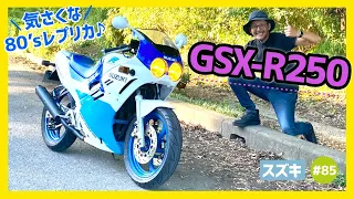 【GSX-R250】4バルブだョ！全員集合。丸目二灯がめんこい！軽量コンパクトでよく回るフレンドリーマシン！CBRもいいけどコッチもね♪【GJ72A アクロス】