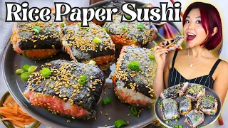 Rice Paper Sushi Rolls Recipe 😍 BEST Rice Paper Hack EVER!!!