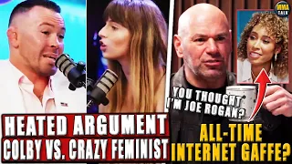 Colby Covington HEATED ARGUMENT w/ a feminist Live on Air! Dana White MISTAKEN for Joe Rogan!Khamzat