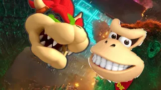 Godzilla vs Kong roar off but its Bowser vs Donkey Kong