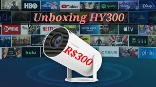 Unboxing projetor HY300 Magcube Salange -Versão chinesa Samsung Freestyle - Aliexpress