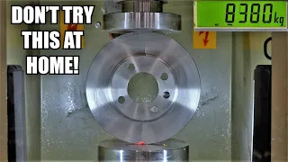 Crushing Car Brake Disc with 150 ton Hydraulic Press