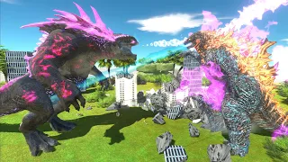 Blue Nuclear Pulse Godzilla vs. Evolved King Titan! - Animal Revolt Battle Simulator