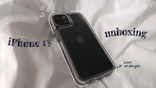 iphone 13 midnight unboxing🌷+ accessories and case decorating✨