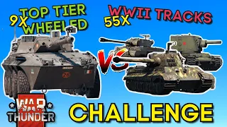 55x WW2 Tracked vs 9x Top Tier Wheeled - WAR THUNDER