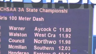 (Slow-Mo) NCHSAA 3A Girls 100m 5-8-2015