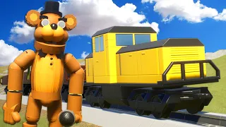 We Used FNAF Animatronics to STOP the Lego Train in Brick Rigs Multiplayer!