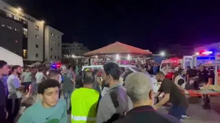 Hamas and Israel trade blame after blast kills hundreds at Gaza hospital