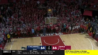 Temple fans storm the court twice after upsetting #16 Villanova