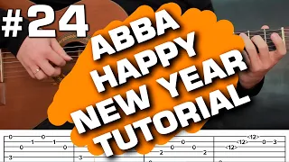 abba happy new year acoustic guitar fingerstyle cover tab (guitarclub4you)
