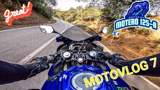 YAMAHA YZF-R 125 RUTA POR MONTAÑA-AUTOVIA-CIUDAD-COSTA // Motovlog #7 (4K) || MOTERO 125-R