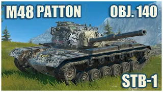 M48 Patton, STB-1 & Object 140 • WoT Blitz Gameplay