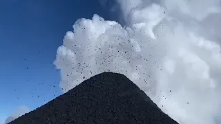 The eruption of the Klyuchevskaya Sopka volcano in Kamchatka in March, Russia