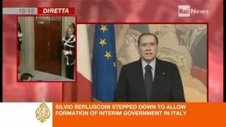 Silvio Berlusconi's video address after resignation