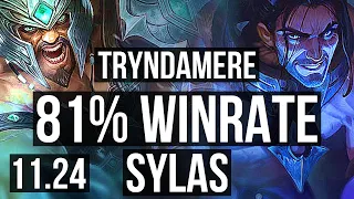 TRYNDA vs SYLAS (TOP) | 81% winrate, 10 solo kills, 12/1/1, Legendary | KR Master | 11.24