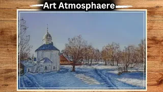 Wie malt man eine Winterlandschaft mit Pastellkreide ? + Spezielle Technik | #kunst #malen #pastel