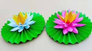 DIY How To make Most Beautiful Lotus | How To Make Water Lily With Paper | Water Lily Paper Flowers