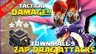 Th9 Zap Dragon Attack Strategy! (EASY 3star) | Best Th9 Dragon Attack Strategy 2023 - Clash of Clans