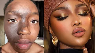 VIRAL 😱🍫MUST WATCH👆 BRIDAL MAKEUP AND GELE TRANSFORMATION ❤️ MAKEUP TUTORIAL 😳