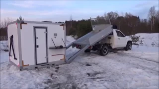 Передвижной домик для зимней рыбалки. ice castle fish house.