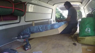 Making a DIY fold-down bed for the back of my van, Max.