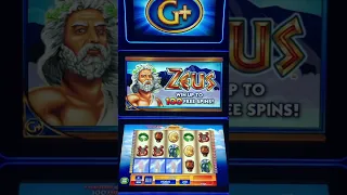 ZEUS slot game 10 Bonus Free spins feature won, on real life slot machine play