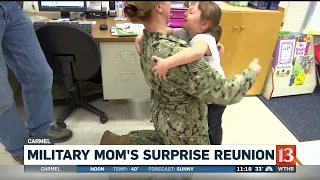 Military mom has surprise reunion at school with her daughter
