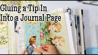 How to Glue a Tip In Into a Junk Journal REQUESTED VIDEO TUTORIAL Lace Covered  Skies