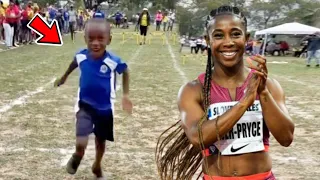 Wow! Shelly-Ann Fraser-Pryce Show How Fast Her Son Is & Explained Why She Had To Win The Parent Race