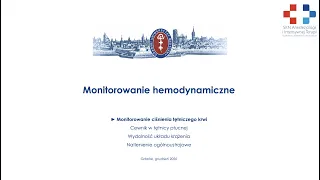 Monitorowanie hemodynamiczne 1/4 - Ciśnienie tętnicze krwi