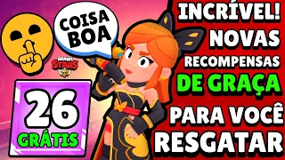 NOTÍCIA BOA! ATUALIZOU! SÃO 26 NOVAS RECOMPENSAS DE GRAÇA no BRAWL STARS!!