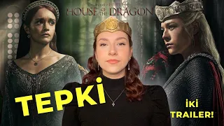 HOUSE OF THE DRAGON 2. SEZON FRAGMANLARI TEPKİ | İki Trailer Aynı Anda!