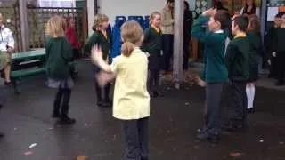 Luke dancing Tudor style in school