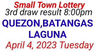 STL - QUEZON,BATANGAS,LAGUNA April 4, 2023 3RD DRAW RESULT