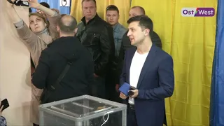 Как Зеленский и Порошенко голосовали на выборах президента Украины